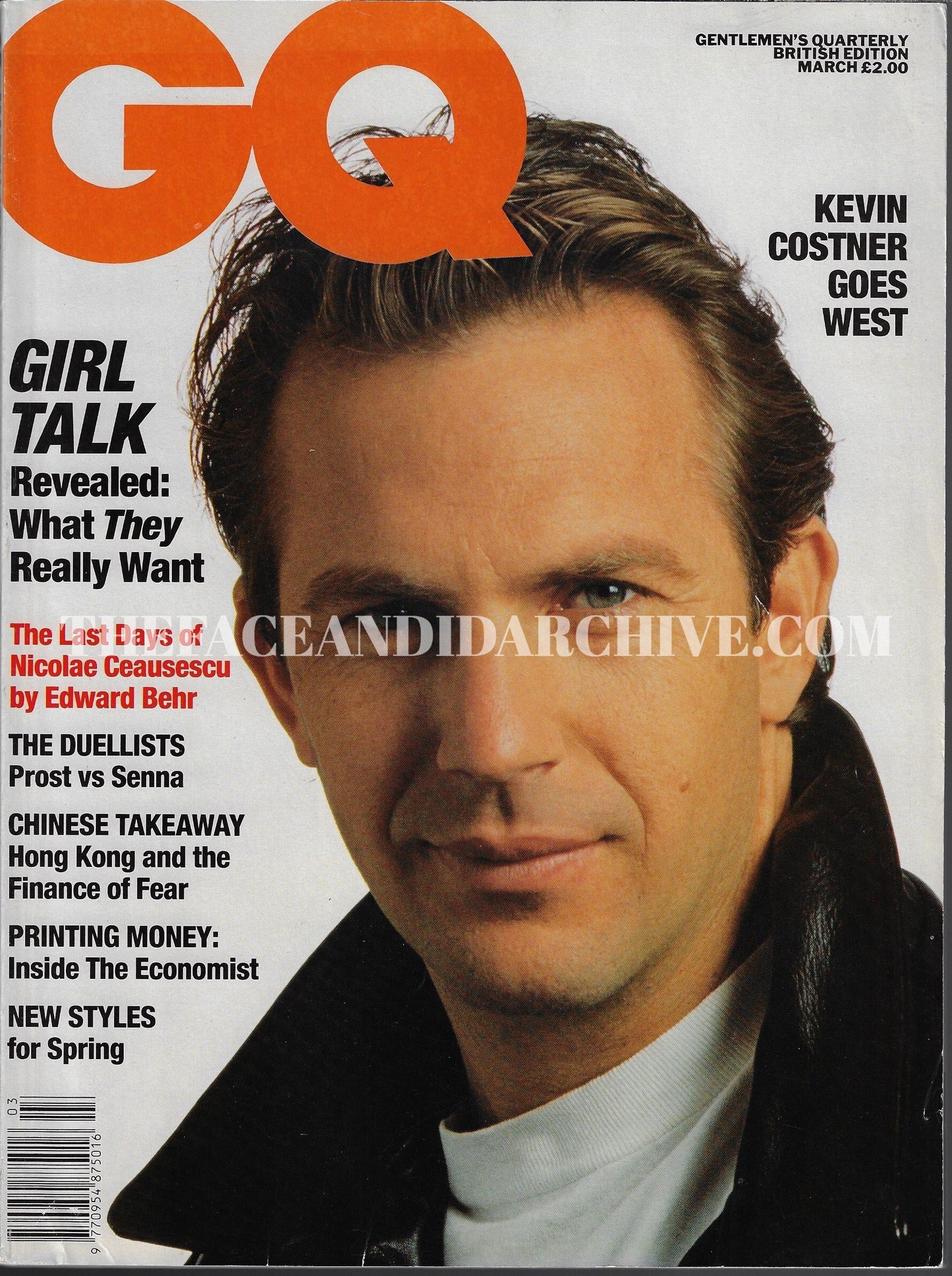 GQ Magazine March 1991 - Kevin Costner