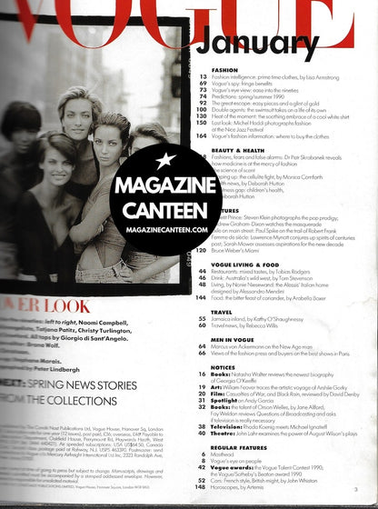 Vogue Magazine January 1990 - The Supermodels C