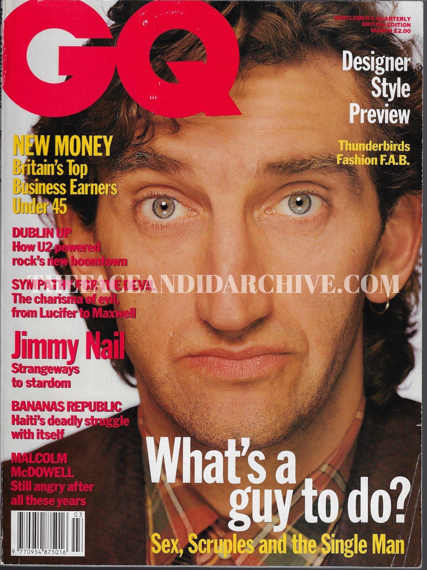 GQ Magazine March 1992 - Jimmy Nail