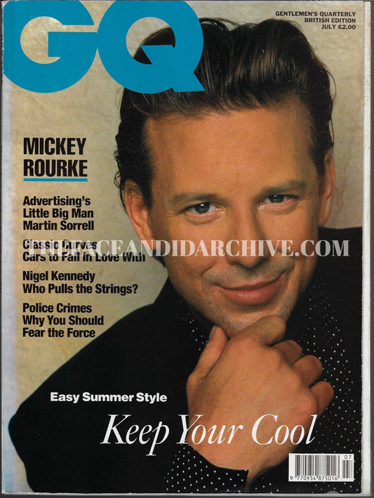 GQ Magazine July 1990 - Mickey Rourke