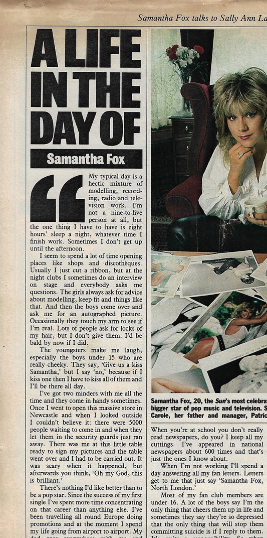 S Times Magazine - Samantha Fox Life Day