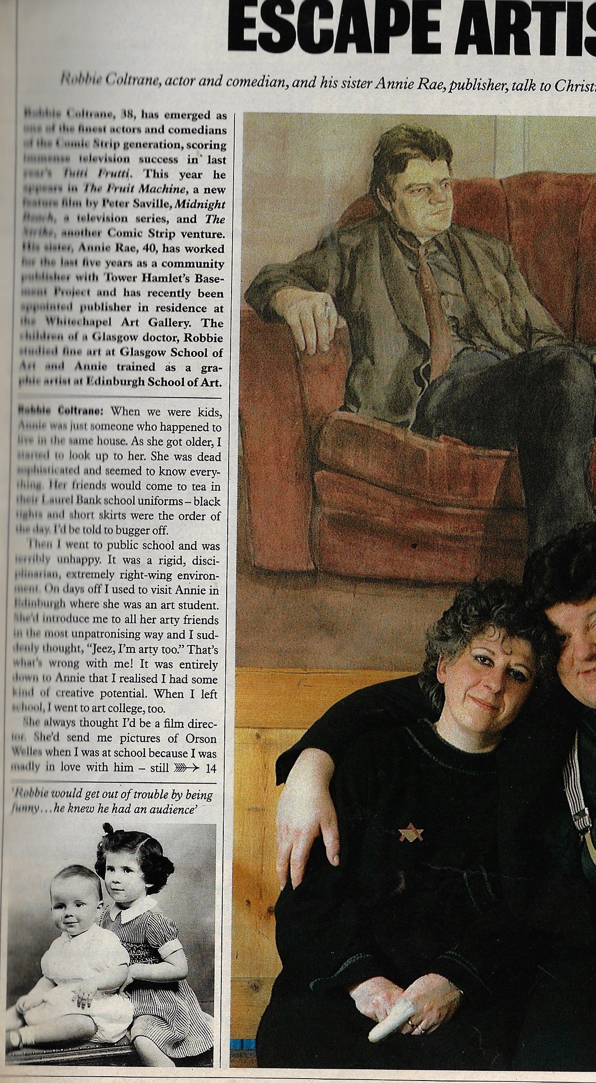 S Times Magazine - Robbie Coltrane Relative Values