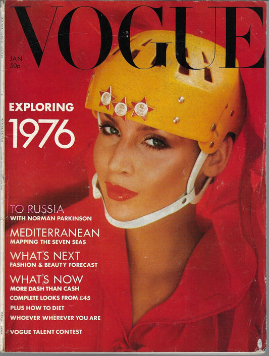 Vogue Magazine January 1976 - JERRY HALL Norman Parkinson RUSSIA