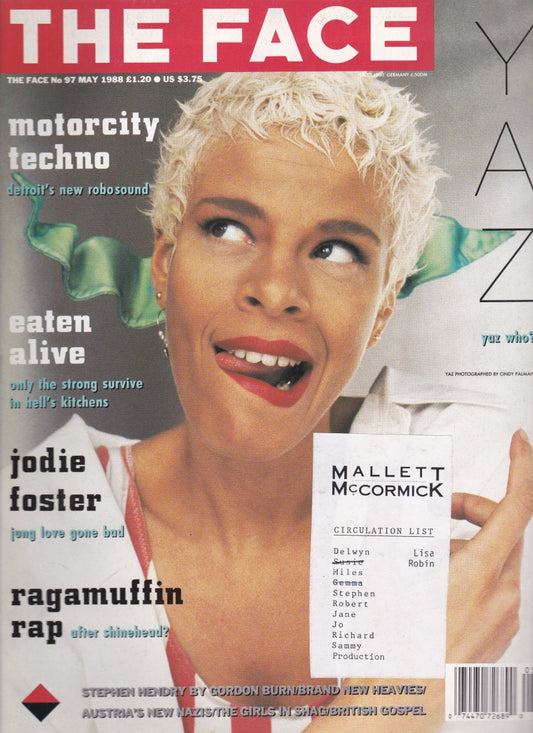 The Face Magazine 1988 - Yazz