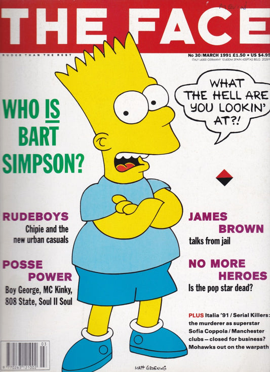 The Face Magazine Bart Simpson - 1991
